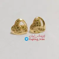 گوشواره ژوپینگ قلبی طلایی نگین سبز زیتونی Xuping قلب