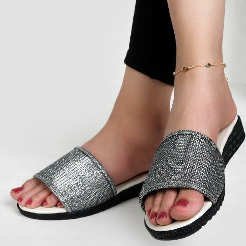 صندل اکلیلی رنگ دودی نقره ای سایز 38