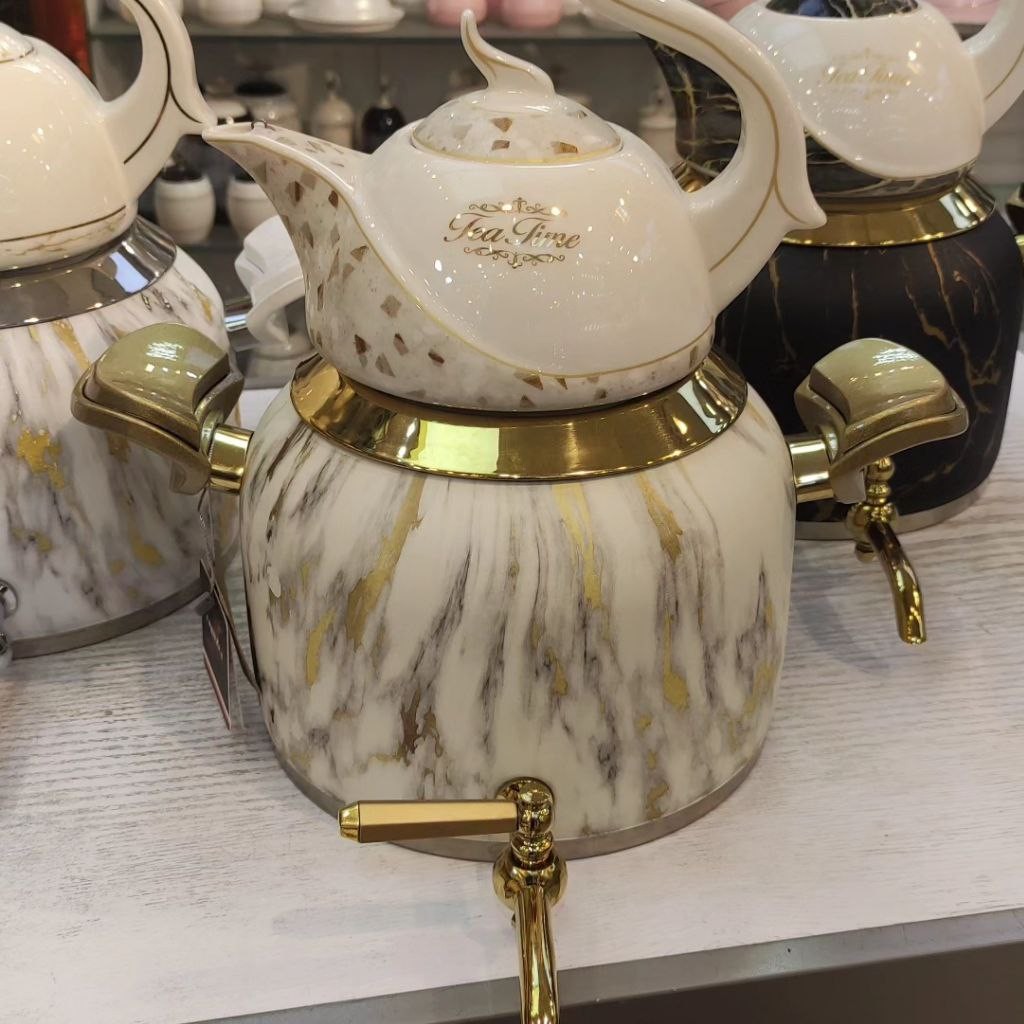 کتری قوری کروپ ست طرح ماربل