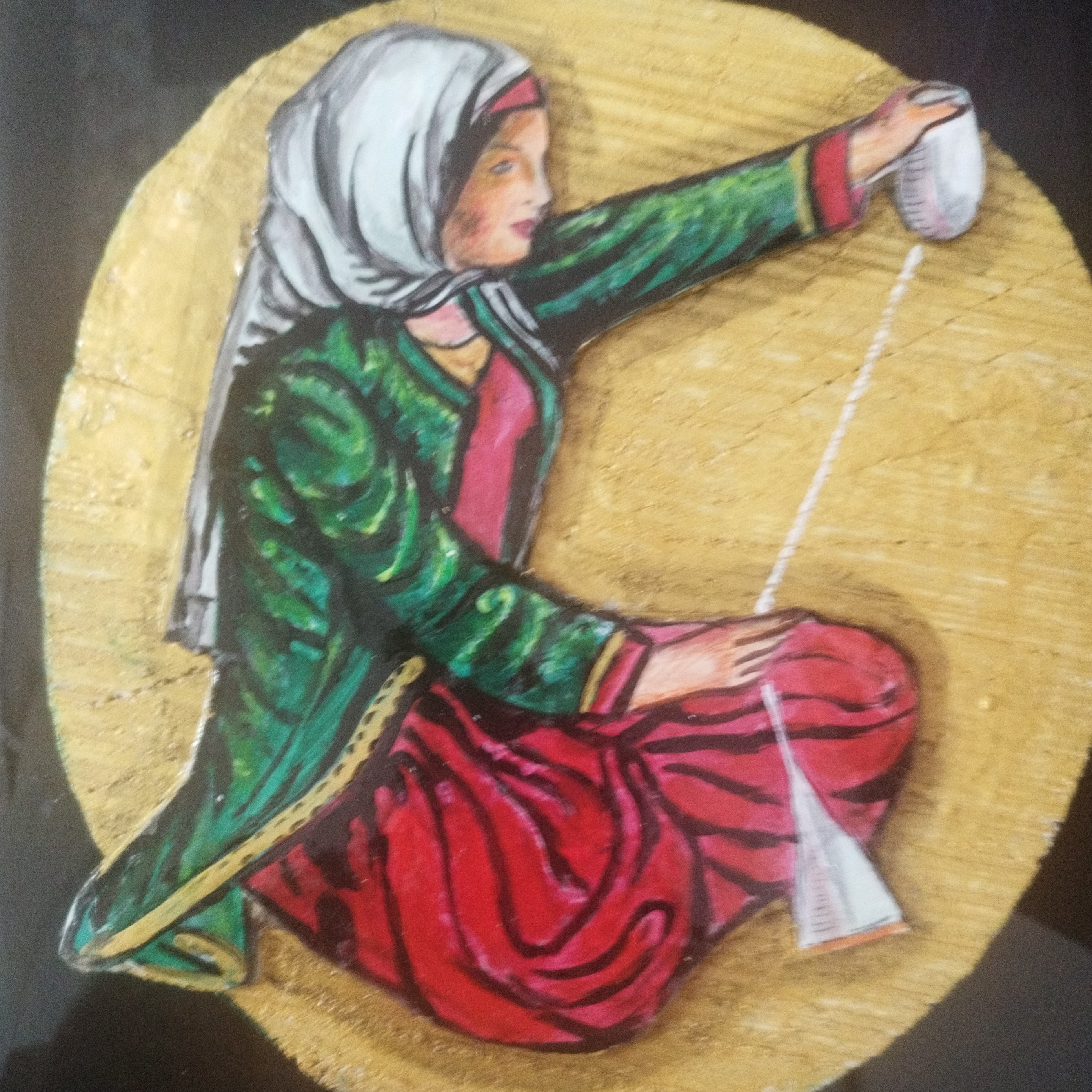 نقاشی برجسته روی چوب