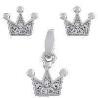 نیم ست نقره زنانه- مدل تاج- کد SHS-18