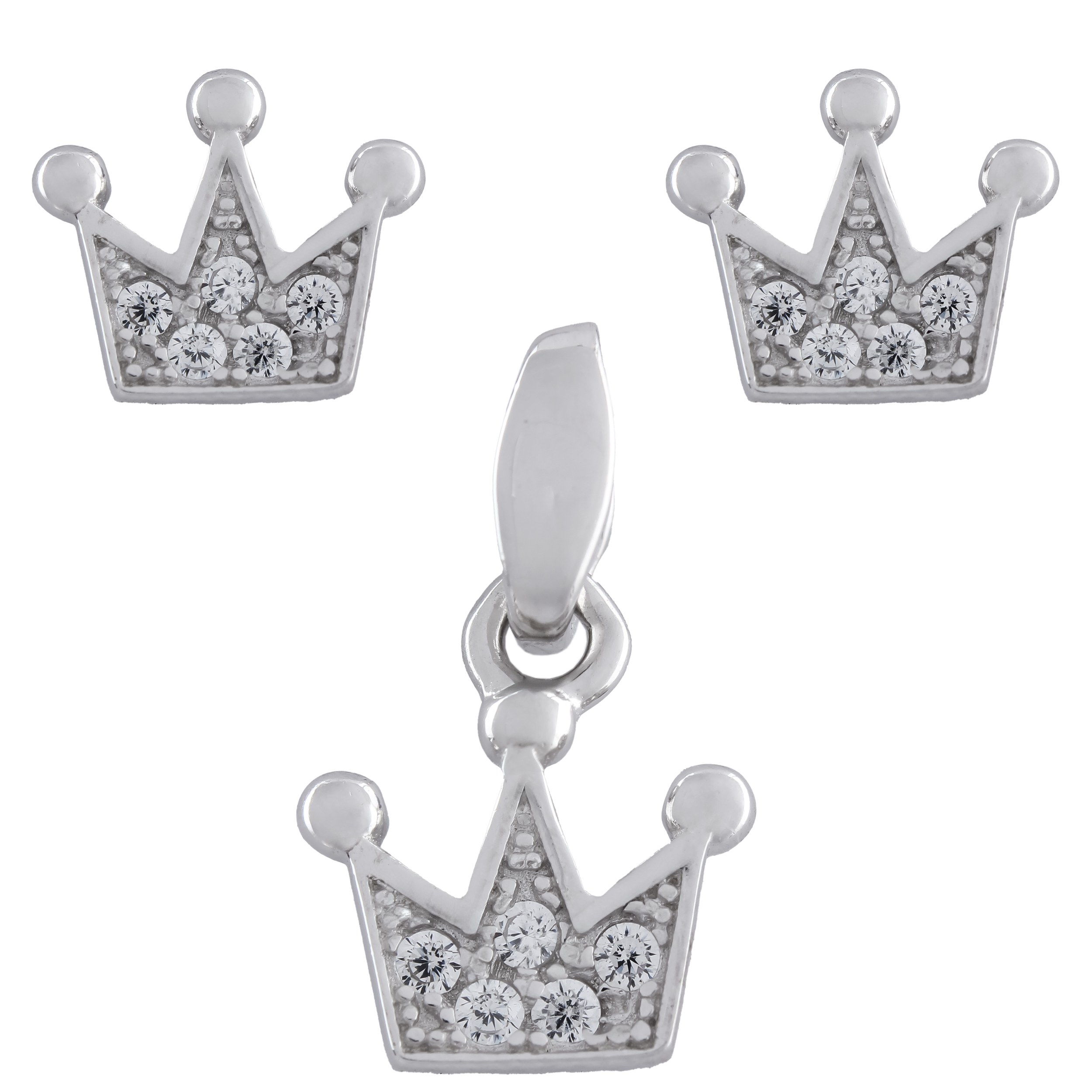 نیم ست نقره زنانه- مدل تاج- کد SHS-18