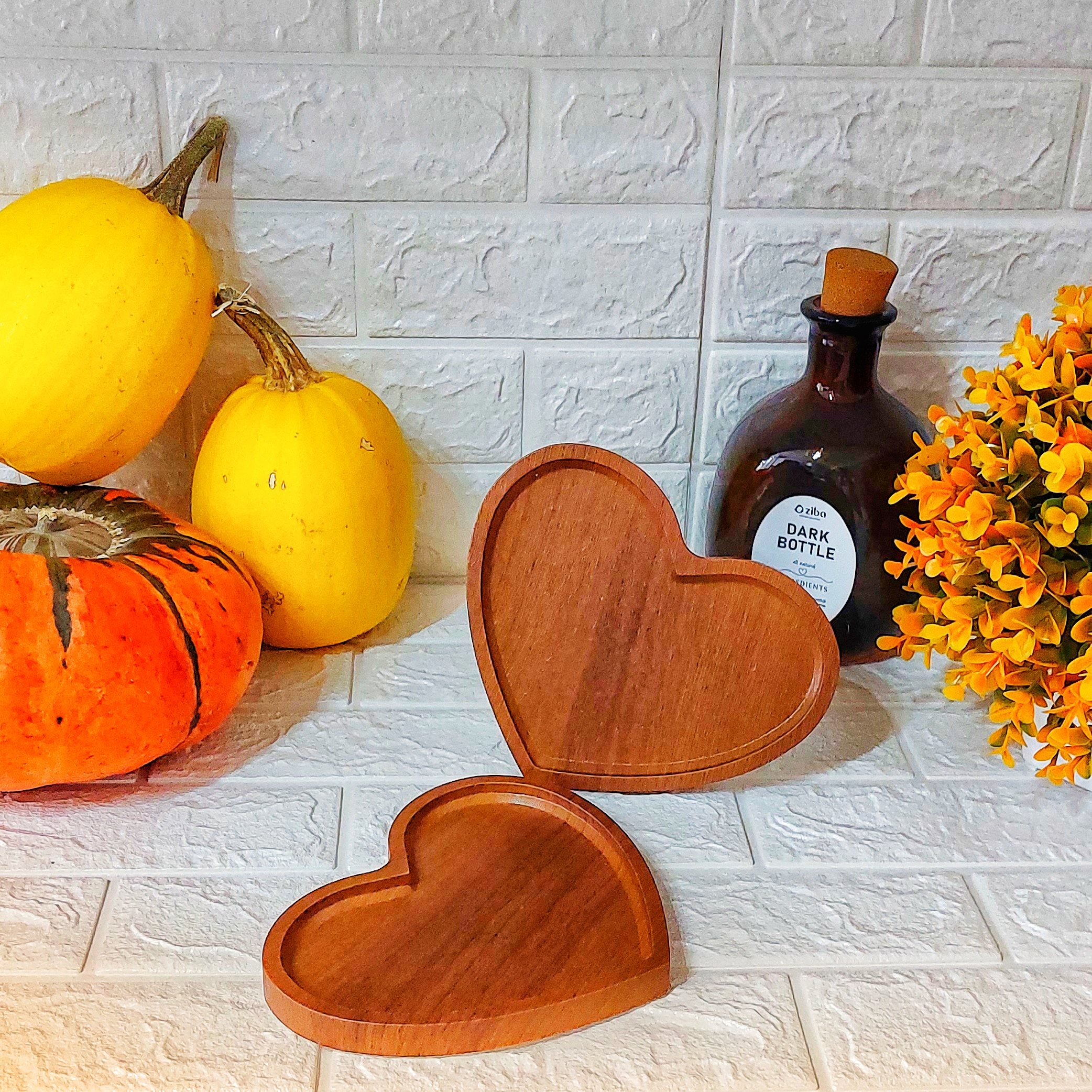 ظرف چوبی طرح بامبو مدل قلب مناسب آجیل یلدا