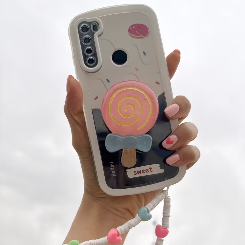 قاب موبایل آیفون سامسونگ شیائومی آبنباتی همراه با پاپ سوکت وبند