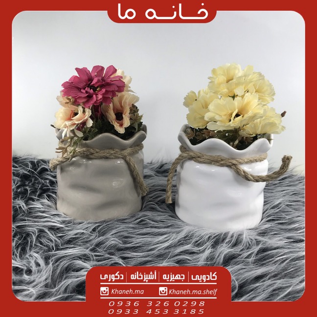 گلدان سرامیکی طرح سنگی