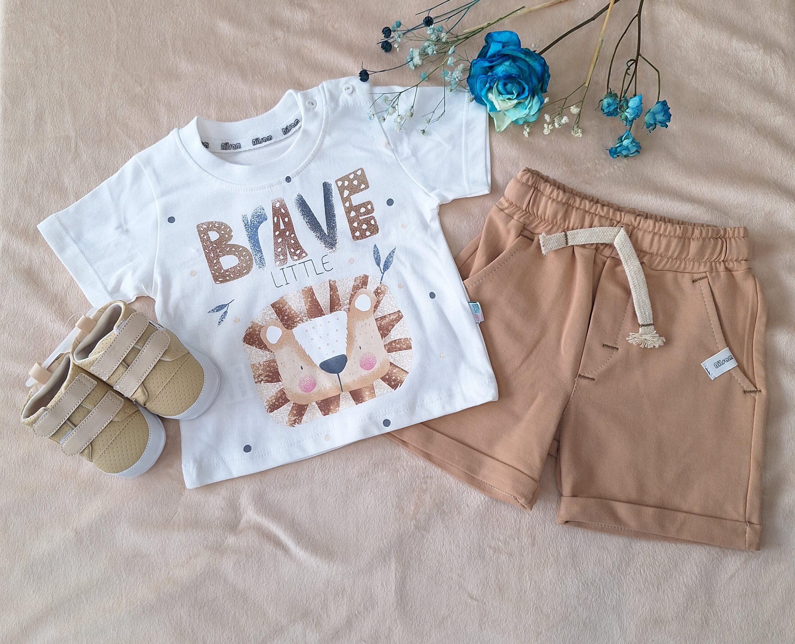 تیشرت شورتک پسرانه طرح شیر