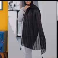 شال نخ پلیسه راهدار وارداتی منگوله دار 