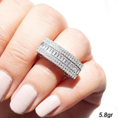 انگشتر نقره امرالدکات طرح مستطیلی شکل عیار 925 کد 1700