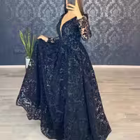 پیراهن شب زنانه تور مجلسی شهرزاد مدل تور فلوک برجسته
