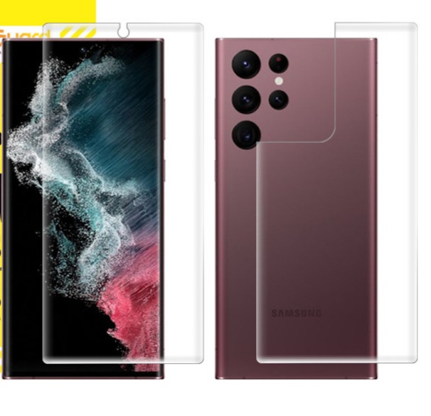 گلس هیدروژلی شفاف سامسونگ S22 Ultra به همراه محافظ پشت