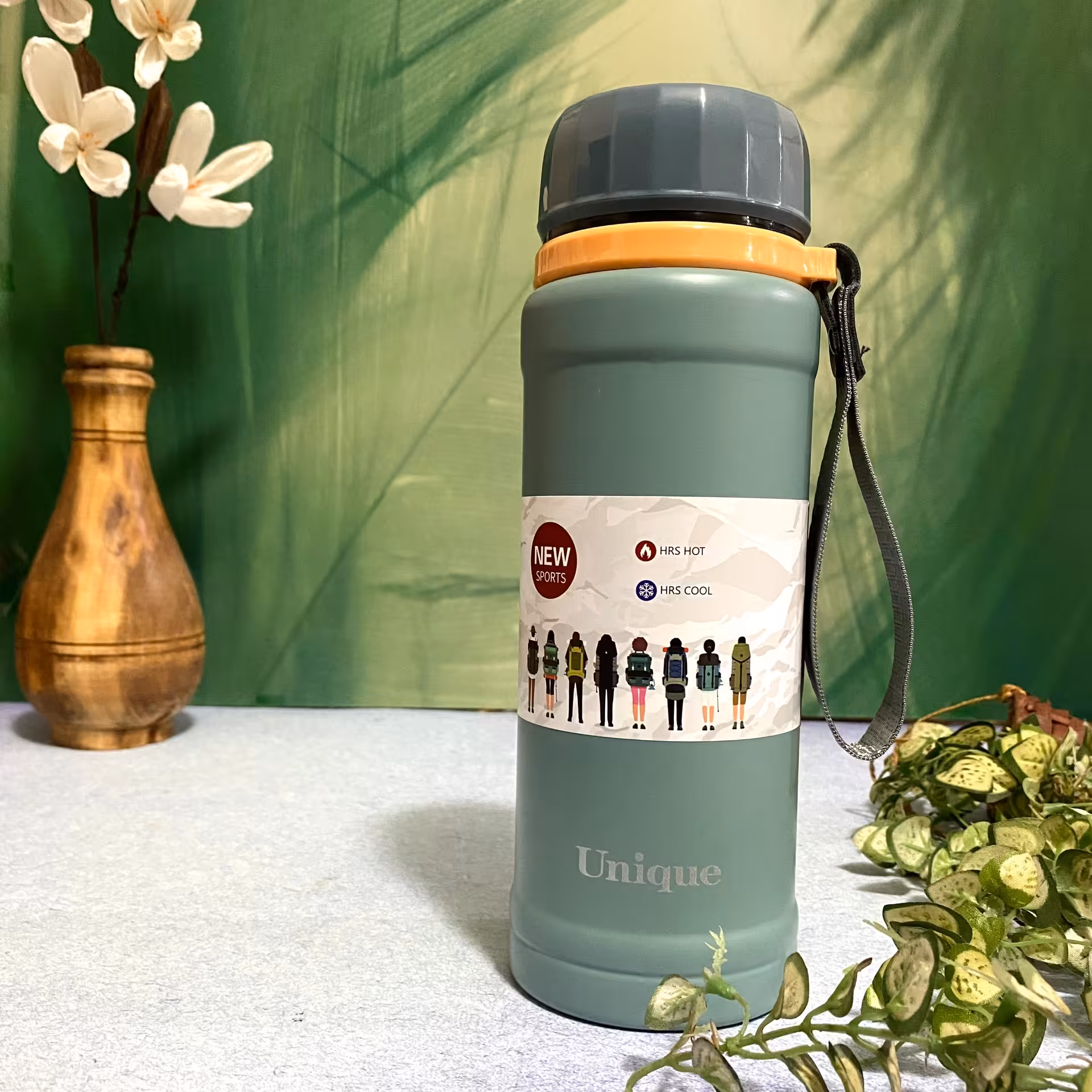 فلاسک  استیل مدل یونیک گنجایش 650 میلی لیتر رنگ سبز آبی کد1