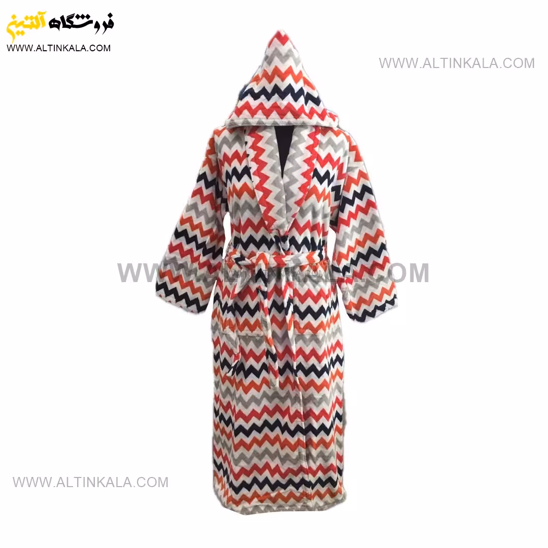 حوله پالتویی برق لامع طرح شاپرک قرمز سایز 135