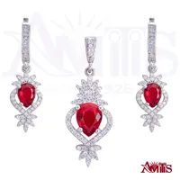 نیم ست نقره زنانه آمیتیس مدل یاقوت AMT-N199 