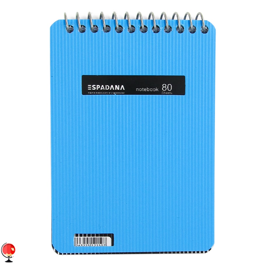دفترچه یادداشت سیمی 1/16 جلد طلقی رنگی آبی اسپادانا