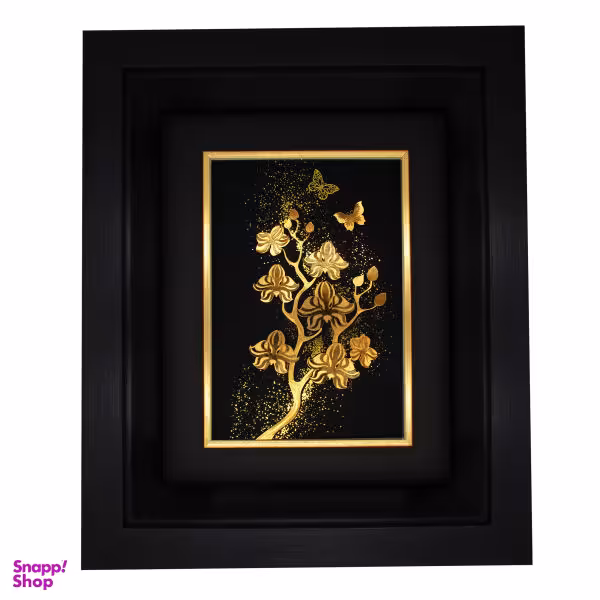 تابلو طلا کوب زرکات طرح گل ارکیده مدل F115