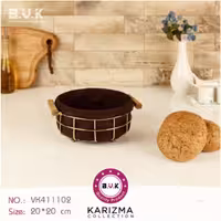 سبد پارچه ای گرد کوچک طلایی 411102 کاریزما بی وی کی 