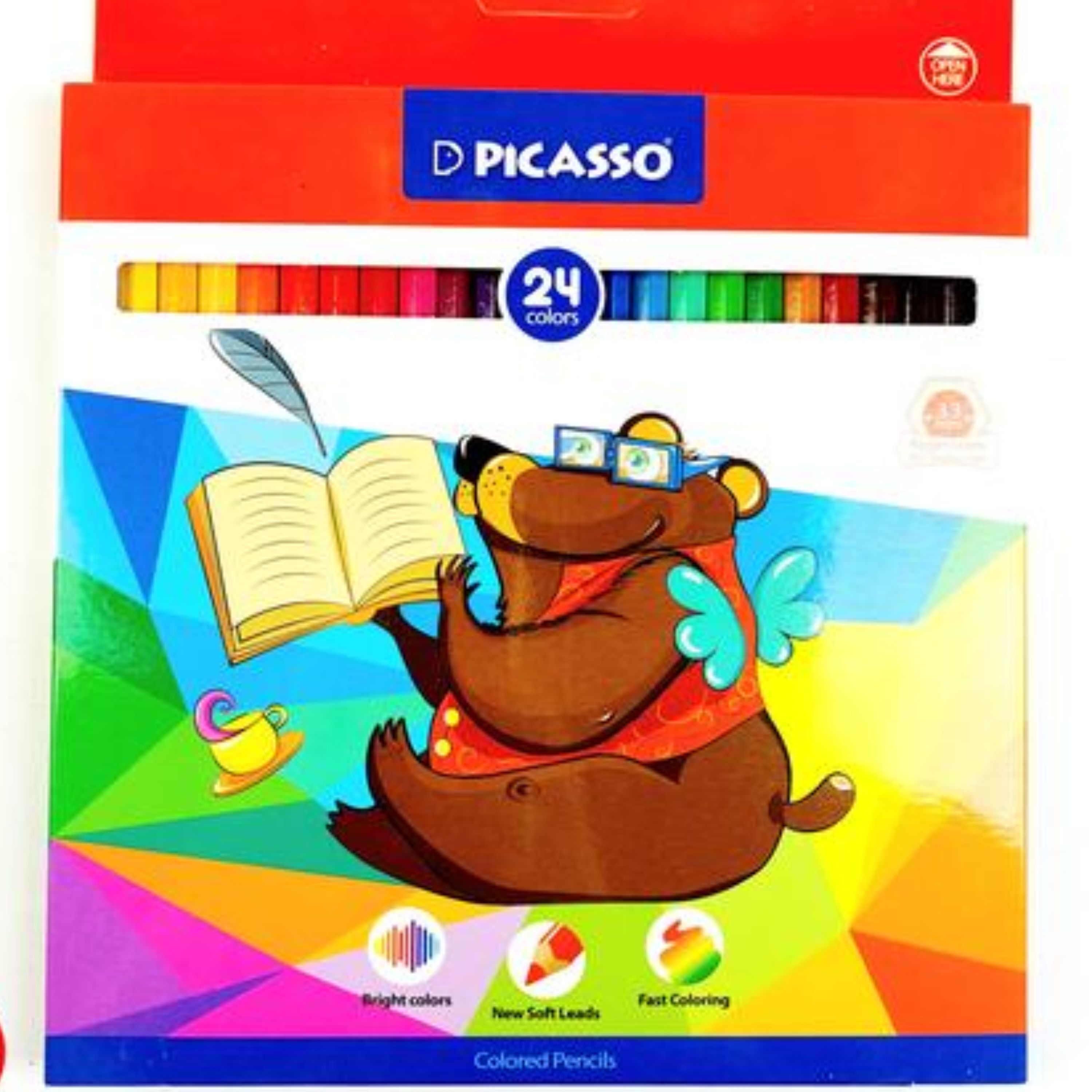 مداد رنگی 24رنگ مقوایی برند  عالی پیکاسو 