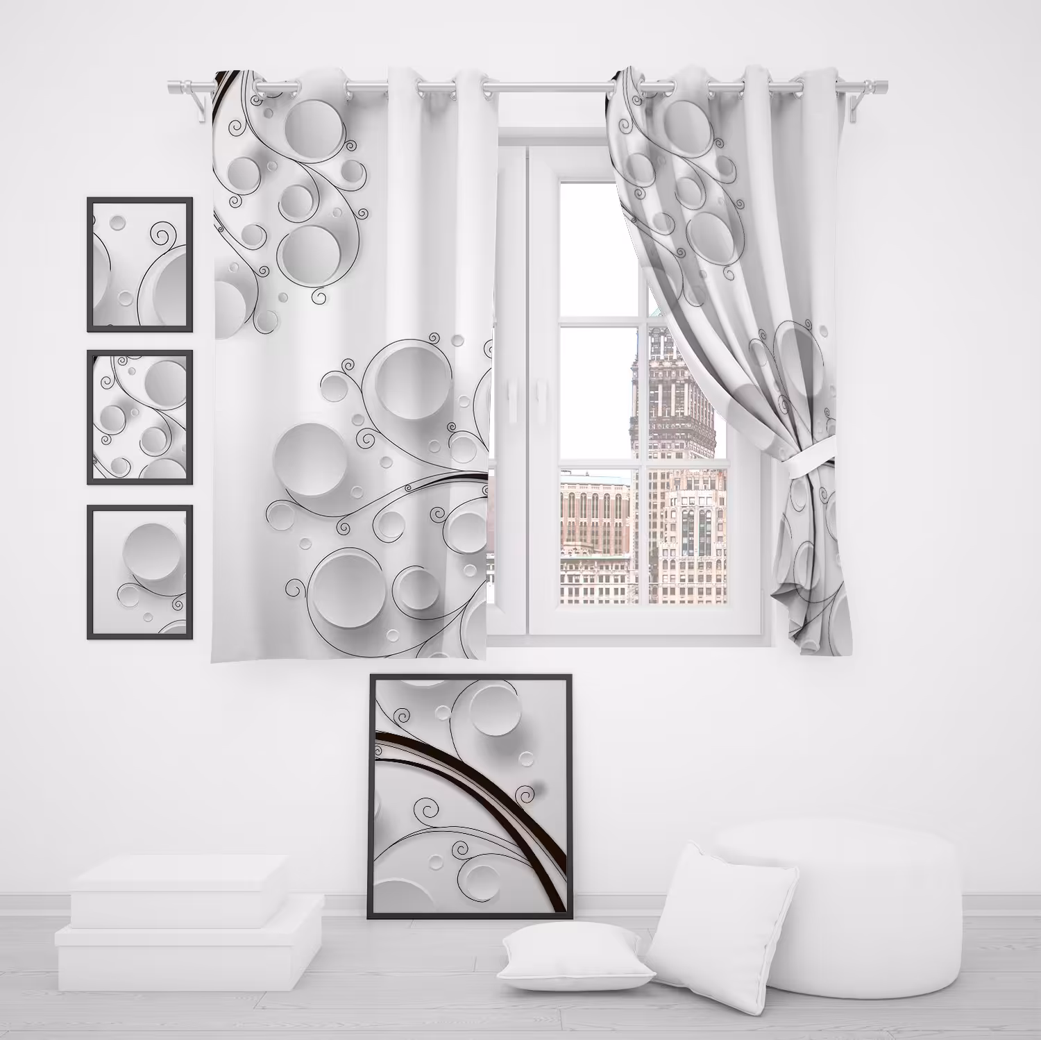 پرده پولکی ابعاد 140 در 180  سانتی متر  دو عددی 124