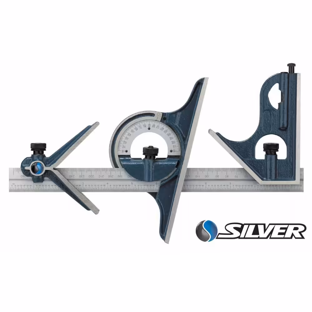 گونیا مرکب سه تکه صنعتی سیلور سایز 180 درجه