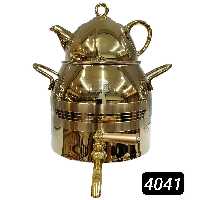 کتری قوری استیل طلایی کف چدن4041 (اس لوکس)