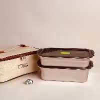 لانچ باکس دوعددی استیل کیف دار کد002205