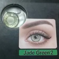 لنز چشم سالیانه سبز 2(JADE GREEN 2 )ساخت کره با مجوز بهداشت واستاندارد اروپا CE  هدیه خرید یک عدد جالنزی