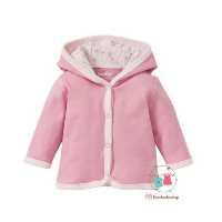 سویشرت  قواره دار نخی راحت دخترانه نوزادی لوپیلو نیمه کشی صورتی6تا12ماه