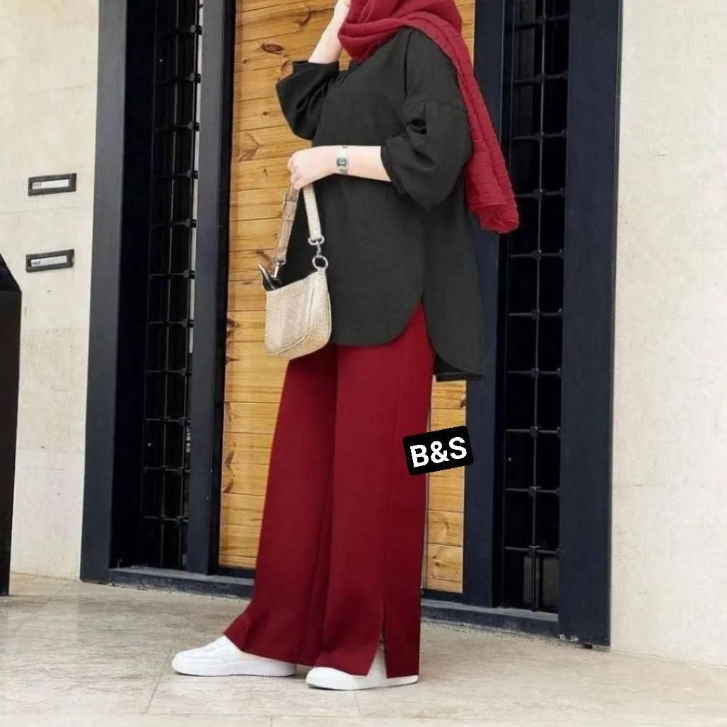 ست شومیز و شلوار بگ زنانه جنس کرپ پرشیا و کرپ اسکاچی درجه یک