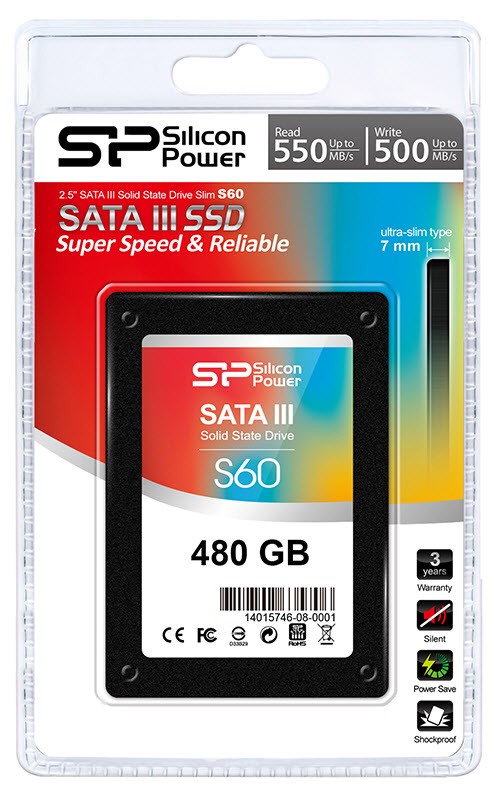 حافظه اس اس دی سیلیکون پاور Slim S60 ظرفیت 120 گیگابایت