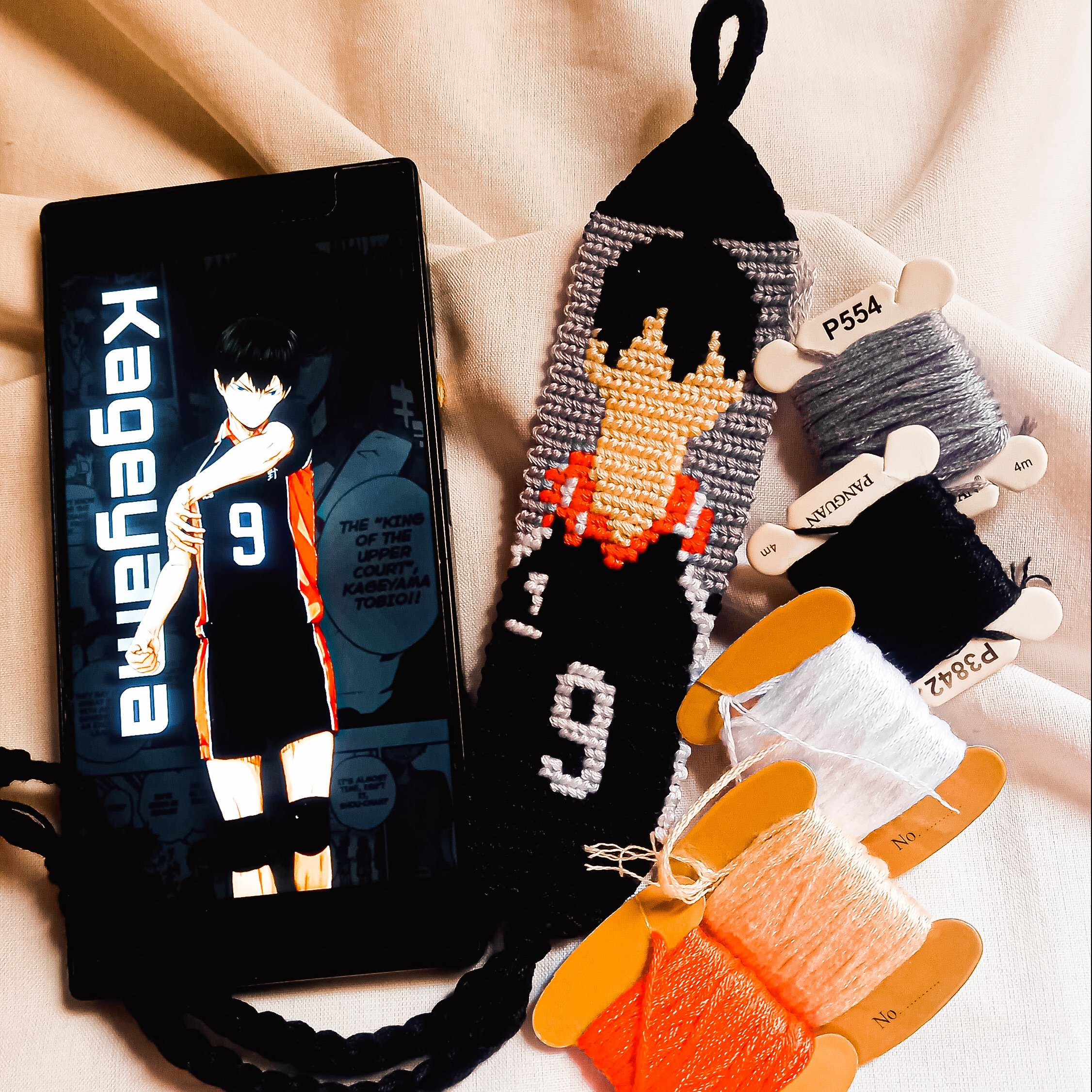 دستبند دوستی بافت طرح انیمه هایکیو شخصیت کاگیاما