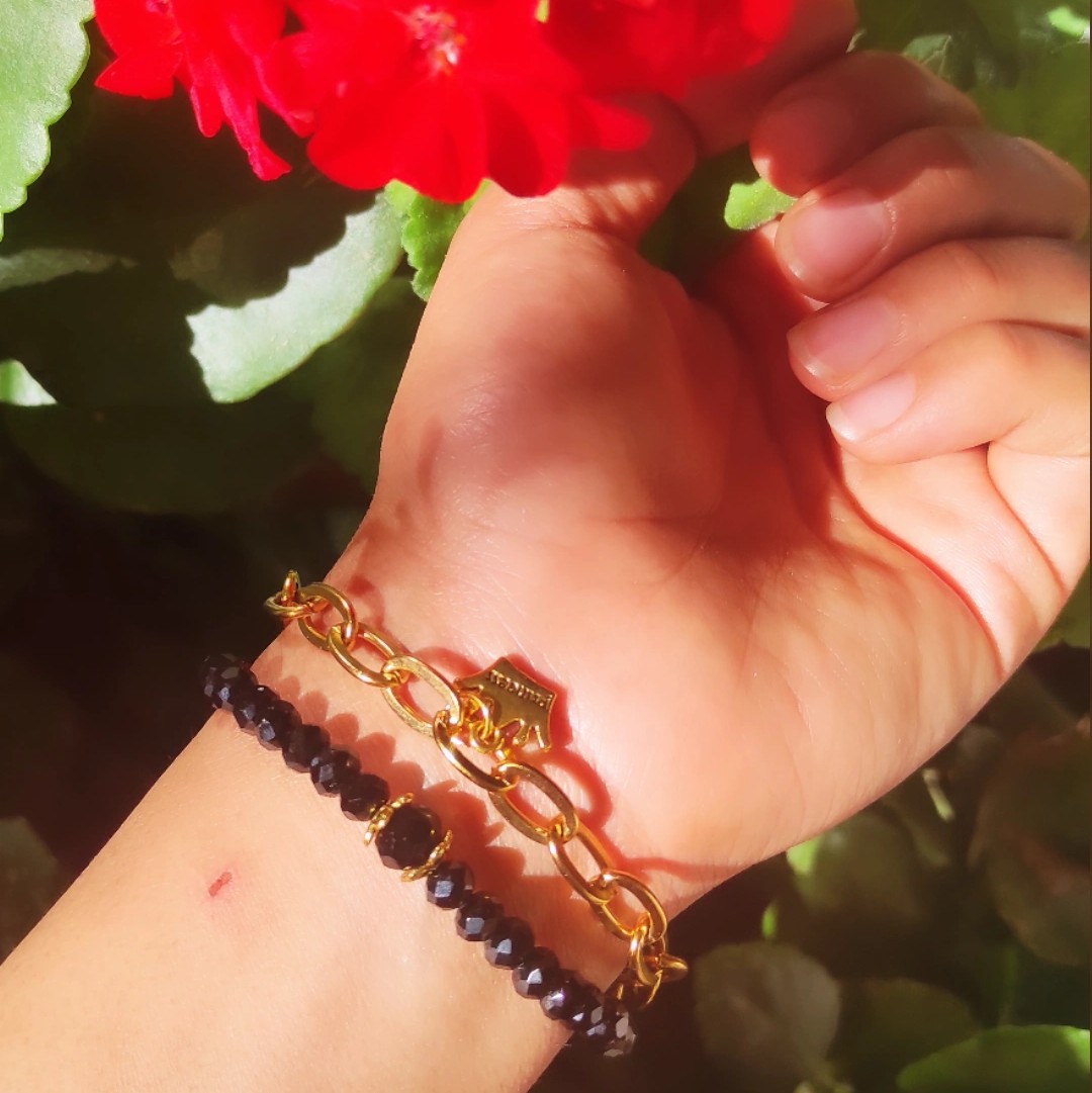 دستبند کریستالی وزنجیراستیل