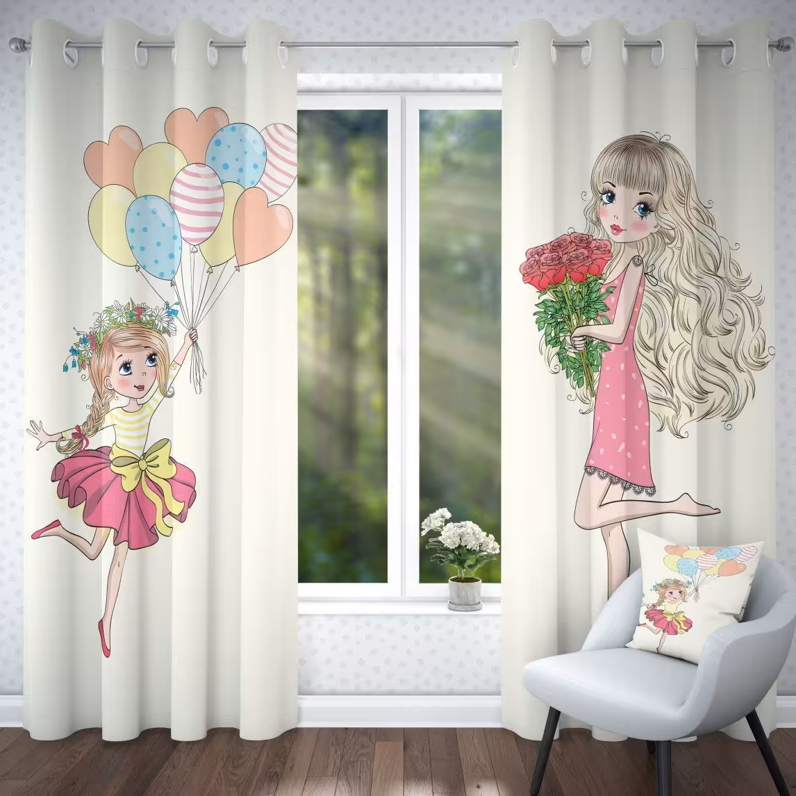 پرده چاپی  پانچ  اتاق کودک کد 996