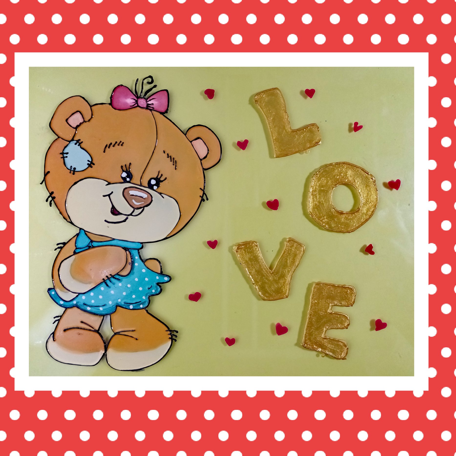 تابلوی ویترای طرح خانوم خرسی