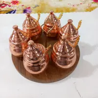 پاسماوری 6 تایی و جا ادویه مسی زنجان، کف چوبی ارسال رایگان نانوشده