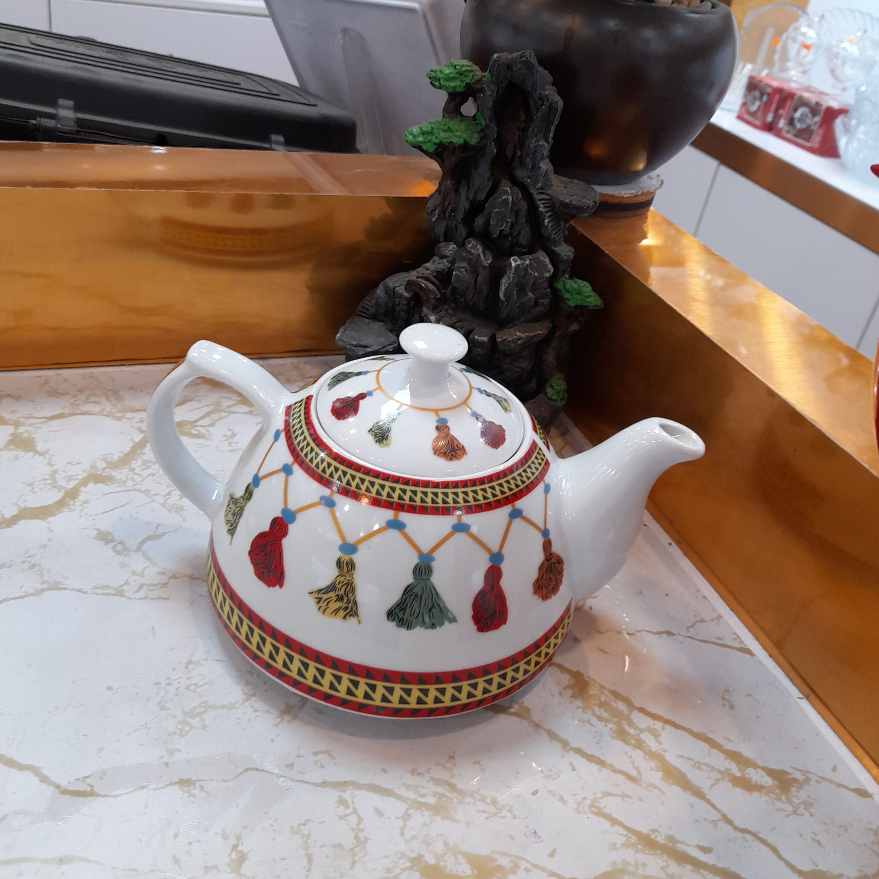 قوری قشقایی،سماوری کف پهن جنس چینی اعلا