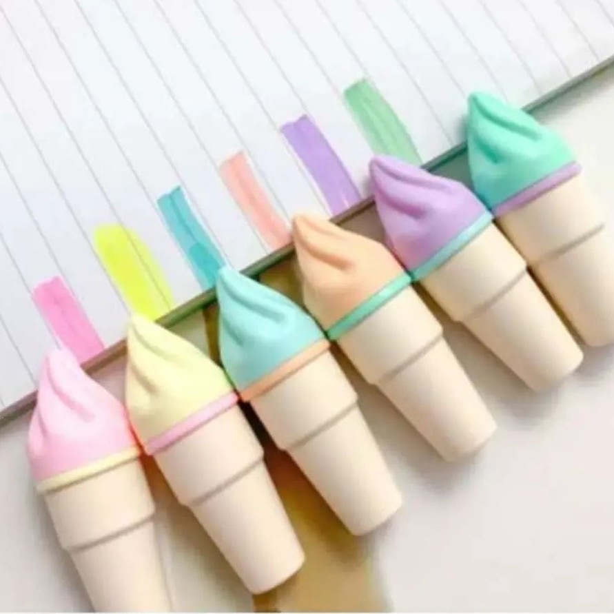 ماژیک فسفری 6 رنگ بستنی قیفی هایلایتر