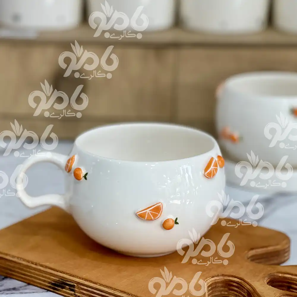فنجان سرامیکی پرتغال برجسته