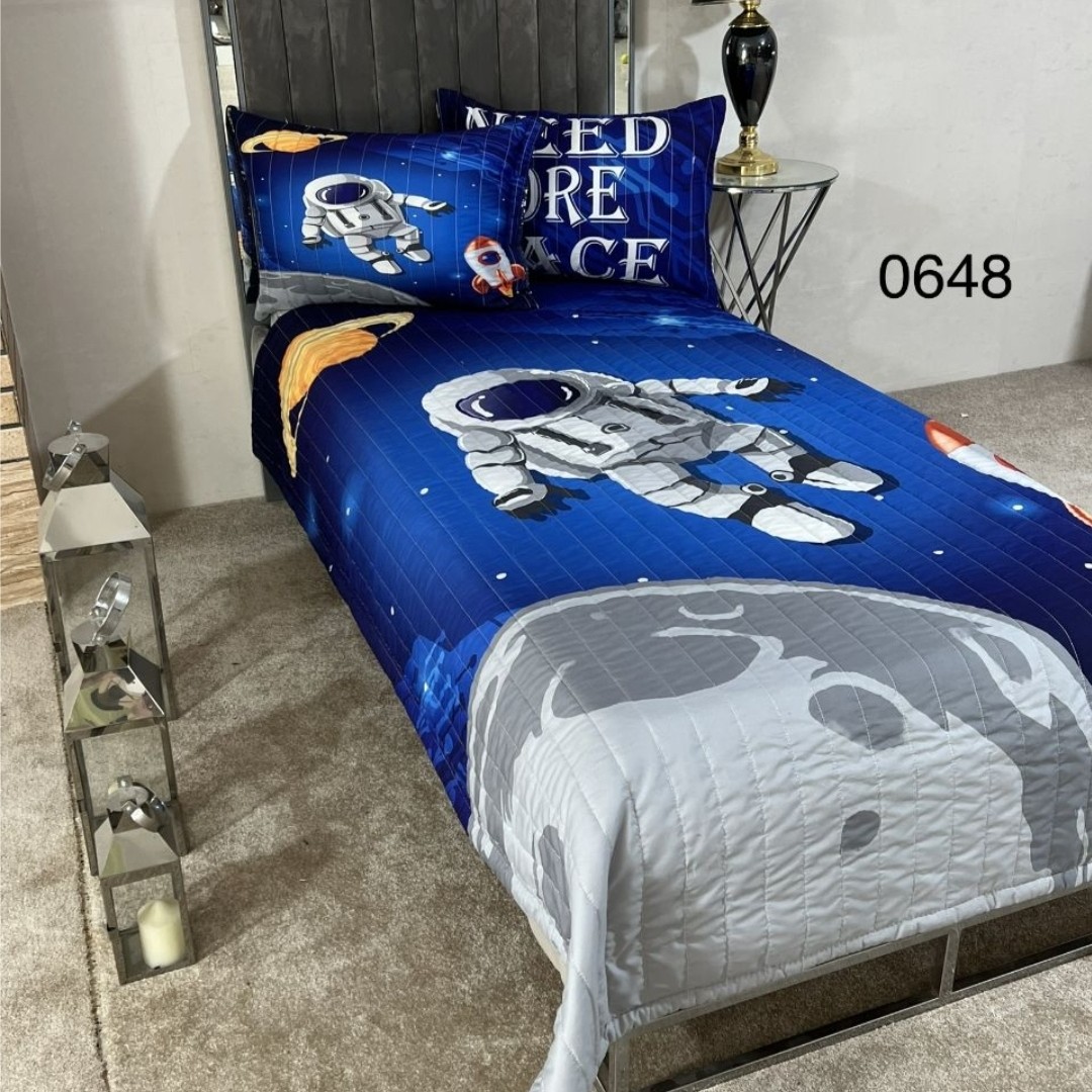 روتختی یک نفره 4 تکه چاپ دیجیتال فضانورد(ضمانت پرز و رنگ )