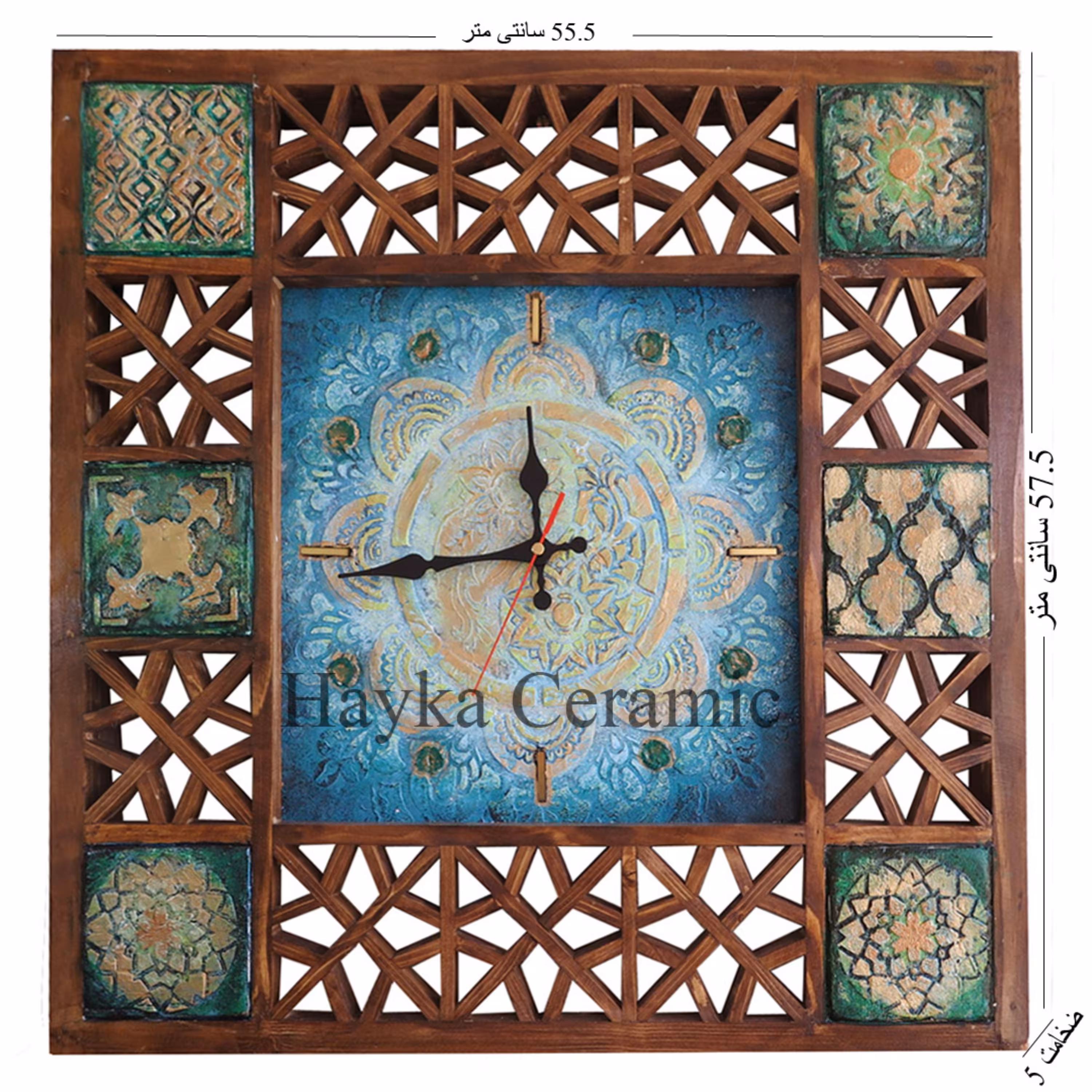 ساعت دیواری دست ساز دکوری بدون طاقچه