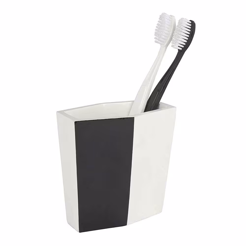 جا مسواکی سرامیکی مدل Bicolor Black برند ونکو طرح دوقلو