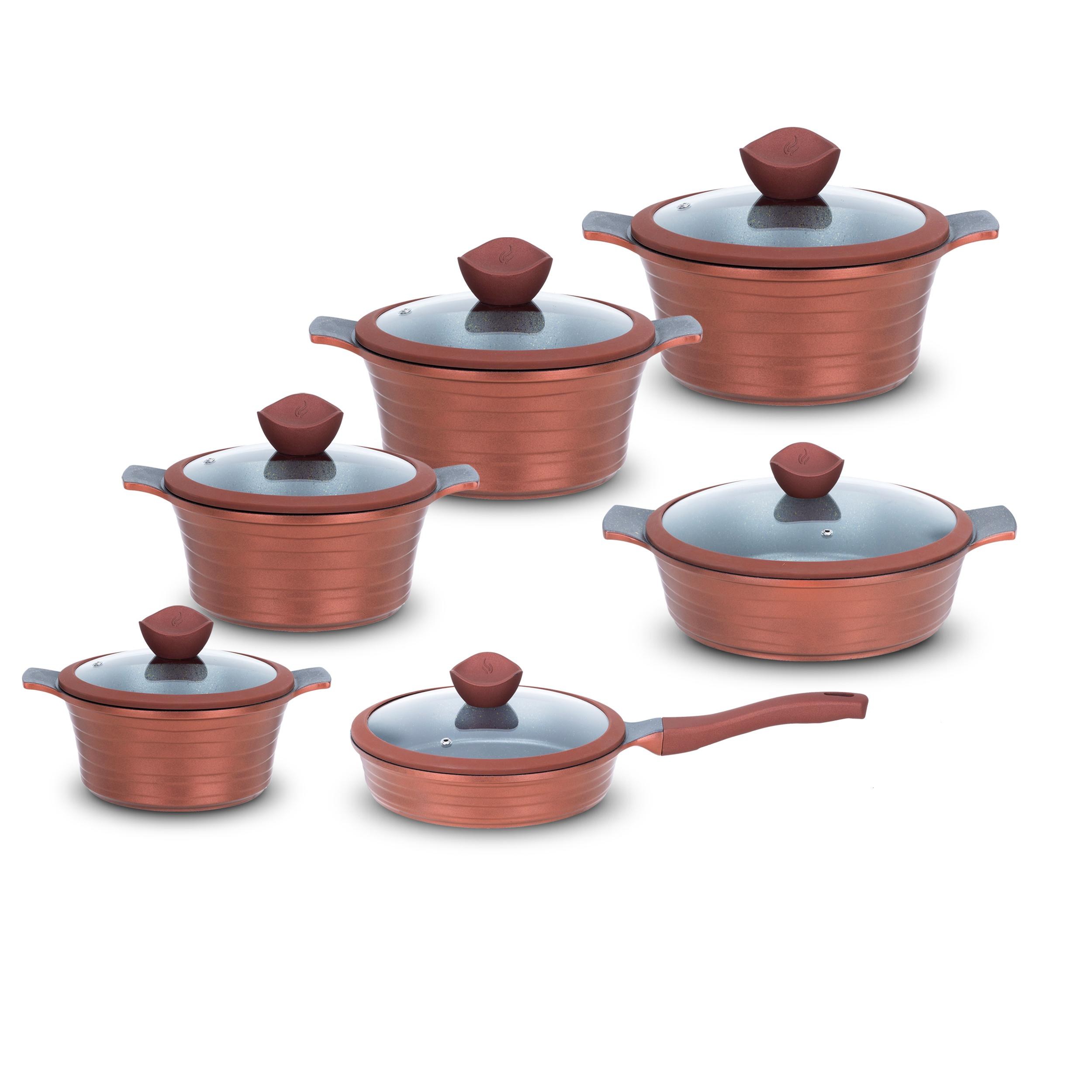 سرویس پخت و پز 12 پارچه جی فی نی GIFFINI مدل WAVE 02  مسی 
