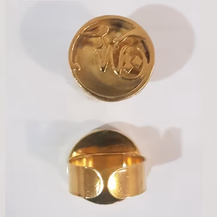 انگشتر 3 بعدی برنجی مدل هیچ