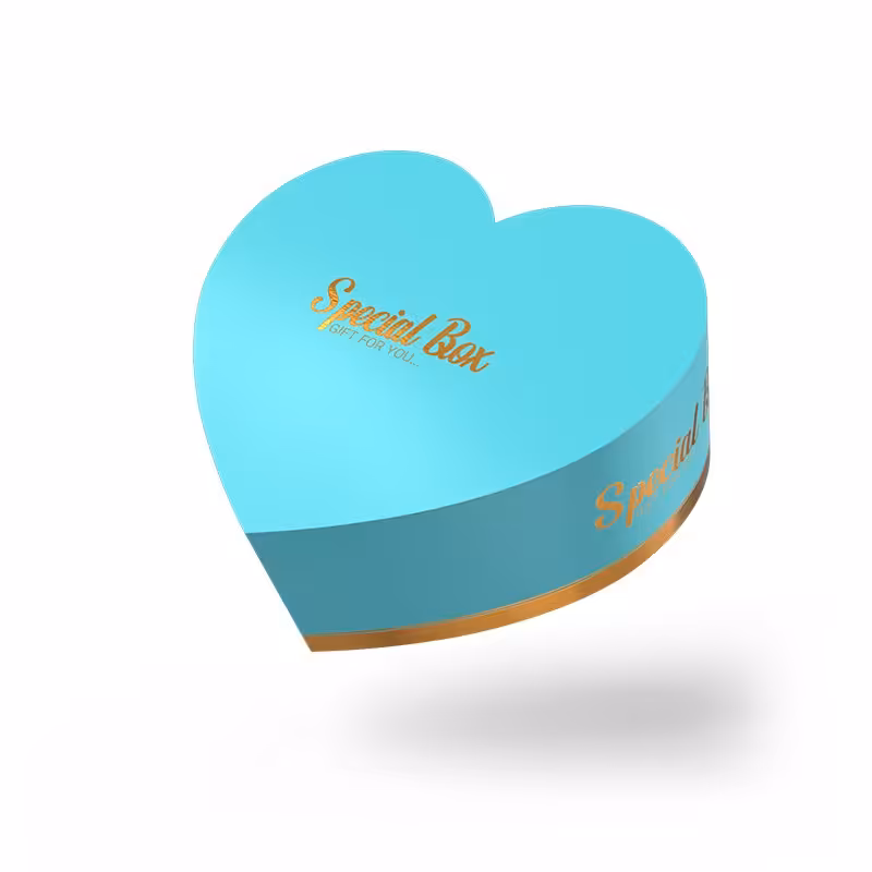 هارد باکس قلبی کلاسیک با ارتفاع 5.5، رنگ آبی و ظرف داخلی تک شبکه - پک 30 عددی