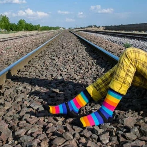 🧦جوراب رنگین کمونی ساقدار 🧦