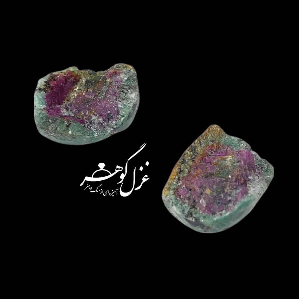 ست دوتایی نگین روبی زوئیسیت مکمل با تراش دروزی کد Y 7696