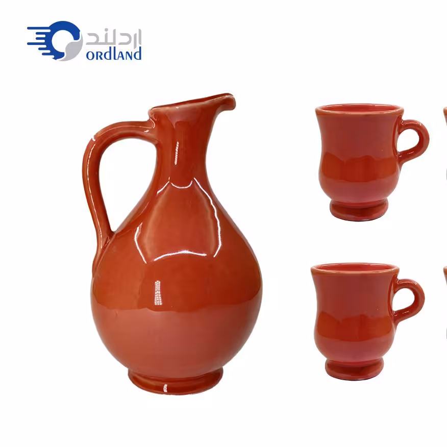 ست پارچ و لیوان سفالی جذاب در چهار رنگ مختلف ارسال رایگان