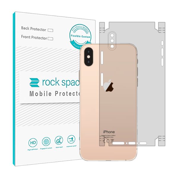 گلس محافظ پشت گوشی آیفون iPhone XS MAX مدل نانو هیدروژل شفاف برند راک اسپیس سایز M کد 27747