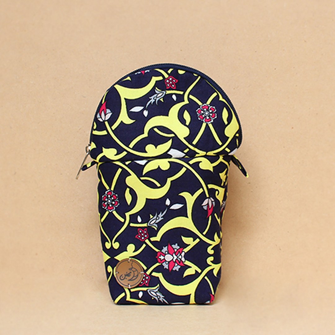 جامدادی مهبن مدل ایستاده-طرح دار سرمه ای-دارای آستر سرمه ای و نمد