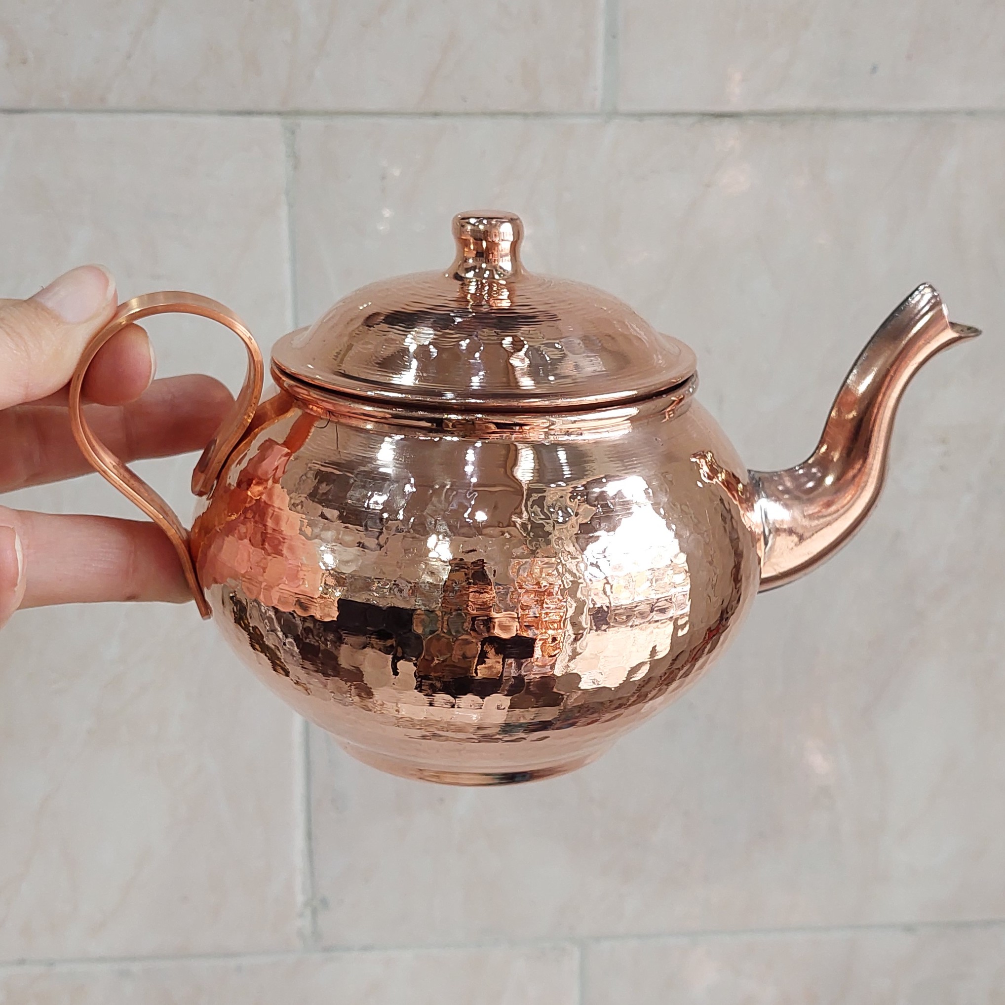 قوری مسی عدسی شکل