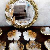 هفت سین رزینی کار شده با ورق طلا ارسال رایگان